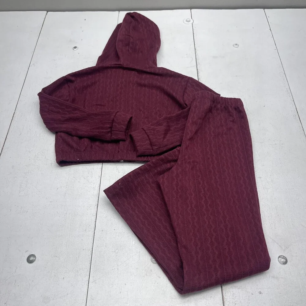 Love Squared Girls Set Girls Large 14 Burgundy Hoodie Pants 3 PC Lounge Outfit